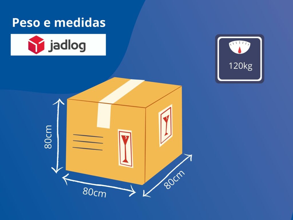 Peso e medidas de embalagens para postagem na transportadora Jadlog