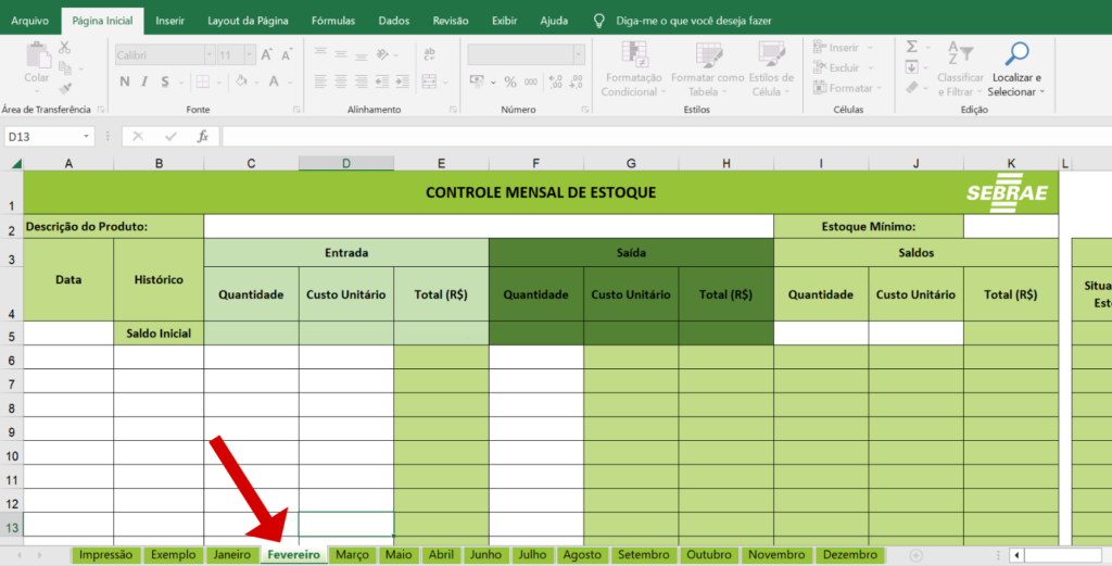 Planilha de controle de estoque (Excel) gratuita