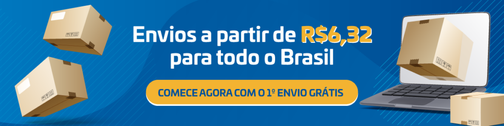 Envios a partir de 6 reais e 32 centavos para todo o Brasil