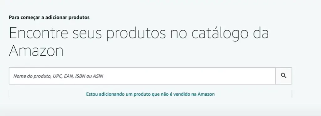 tela de busca de produtos presentes no catálogo da Amazon