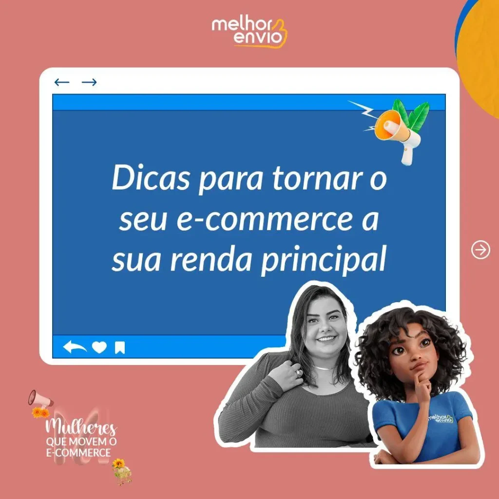 Imagem de divulgação evento "Mulheres que Movem o E-commerce" organizado pelo Melhor Envio. 