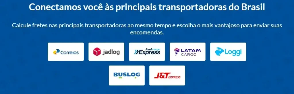 transportadoras parceiras do Melhor Envio.